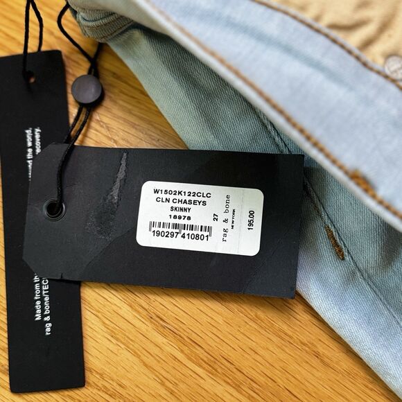 Rag & Bone Women's Dre Skinny Jeans Clean Chaseys Blue Light Mid Denim 27 NWT - Picture 11 of 16